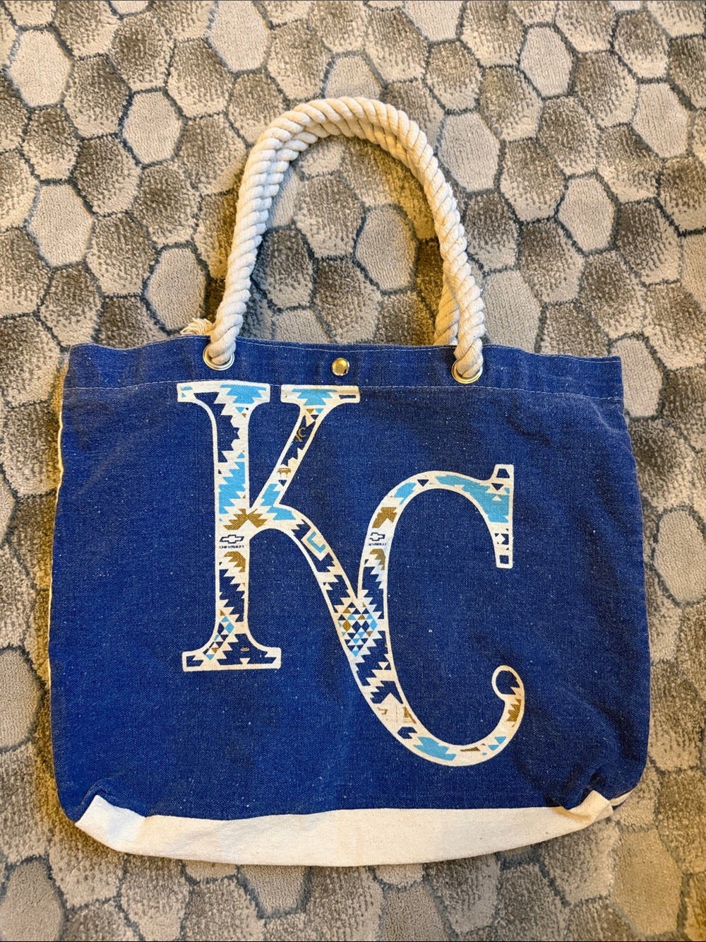 KC Navy Canvas Tote with Rope Handles
